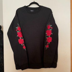 XL Mens Rose Embroidered Graphic Sweatshirt